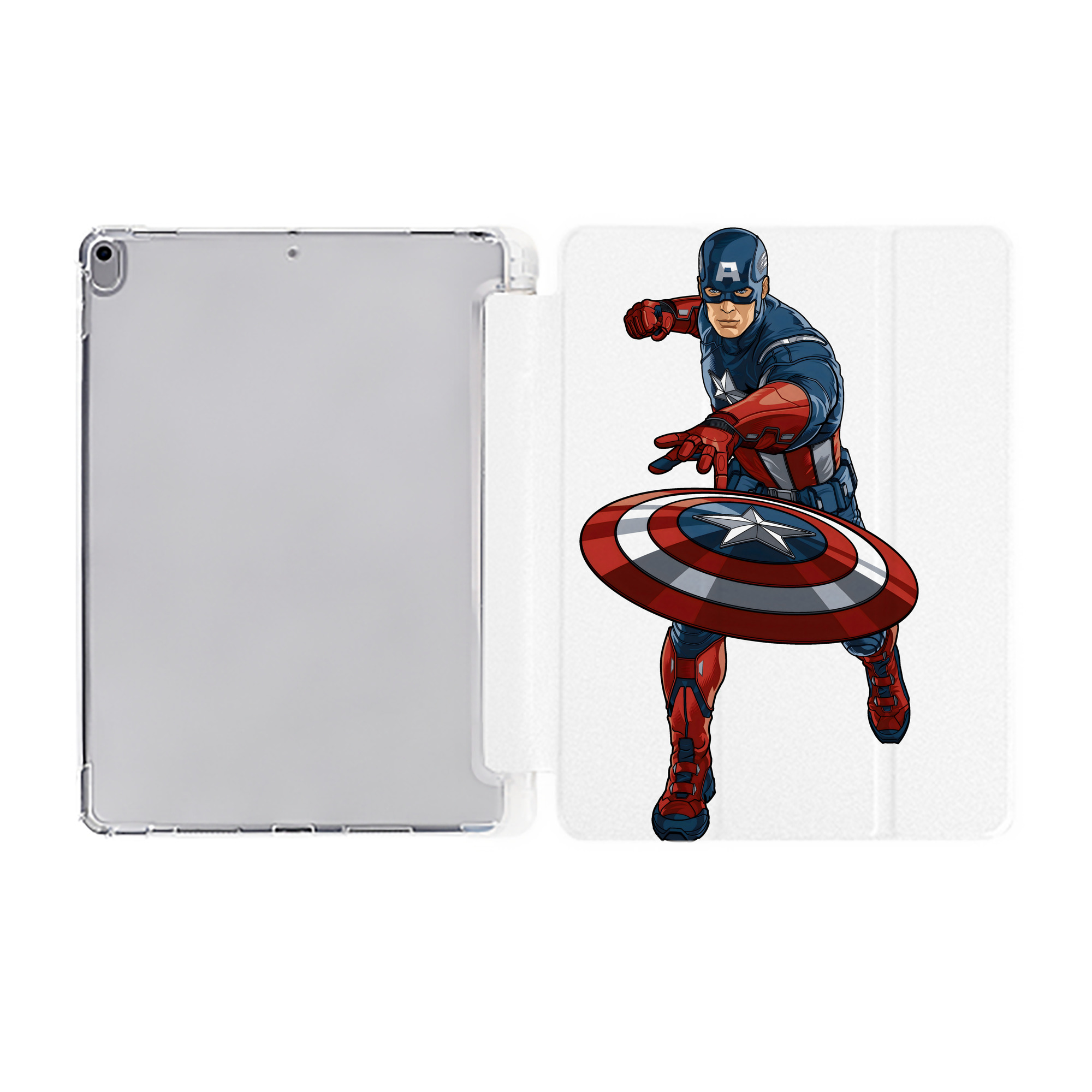（画像用） アベンジャーズ The Avengers IPad ケース ペン収納付き 三つ折りスタンド PUレザー×シリコン 対応機種9.5/10.5/10.9インチ
